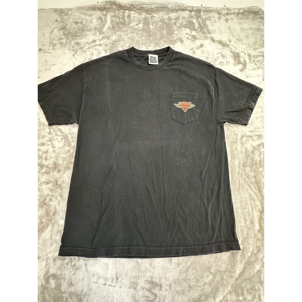 Old Guys Rule T-Shirt Men's Size XL Black Short Sleeve‎ Crew Neck Nice Fade